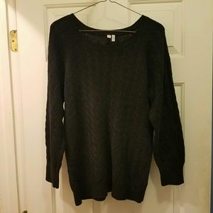 Black Cabled Lightweight Sweater